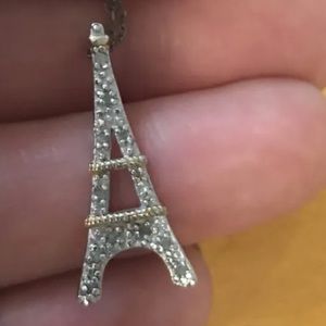 Silver Paris Eiffel Tower Pendant Necklace 925
